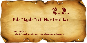 Mátyási Marinetta névjegykártya